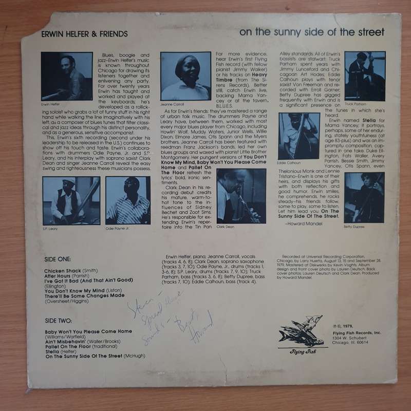 Erwin Helfer & Friends  On The Sunny Side Of The Street - Vinyl LP Record - Very-Good+ Quality...