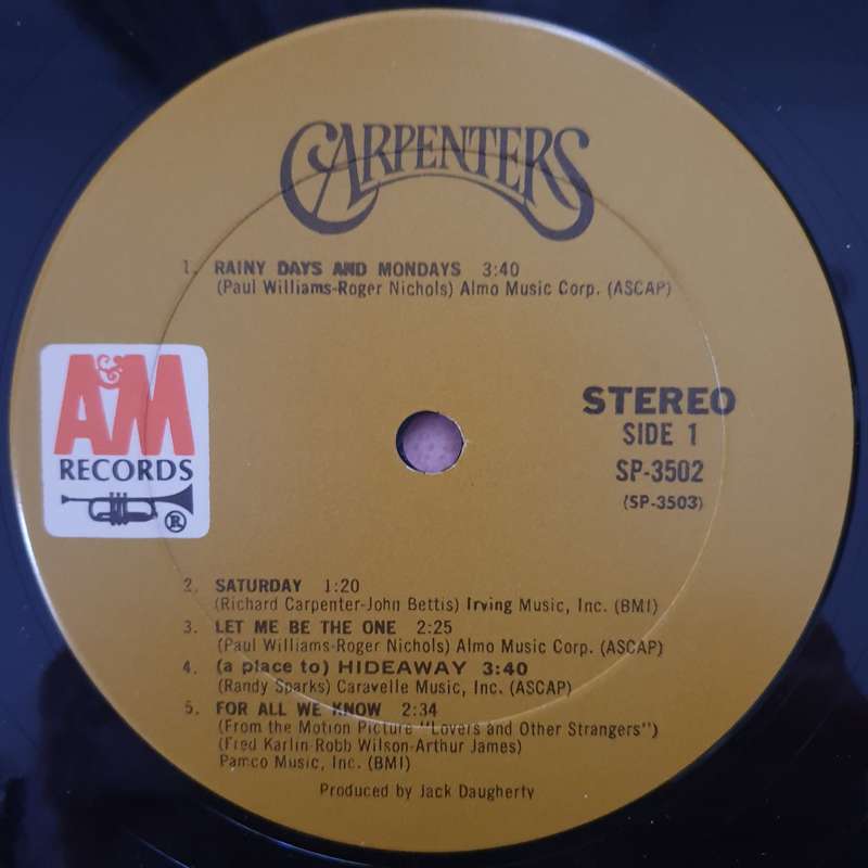 Carpenters  Carpenters - Vinyl LP Record - Very-Good+ Quality (VG+)