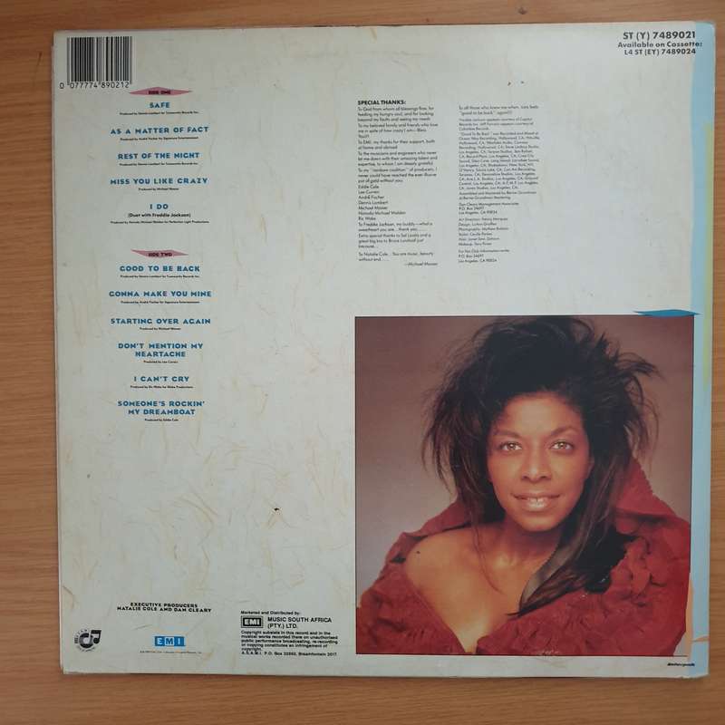 Natalie Cole  Good To Be Back - Vinyl LP Record - Very-Good+ Quality (VG+)