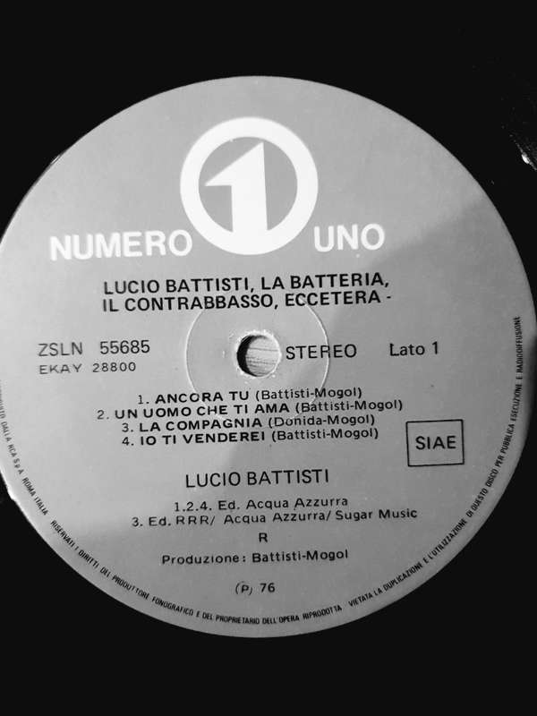 Lucio Battisti  Lucio Battisti, La Batteria, Il Contrabbasso, Eccetera - Vinyl LP Record - Ver...