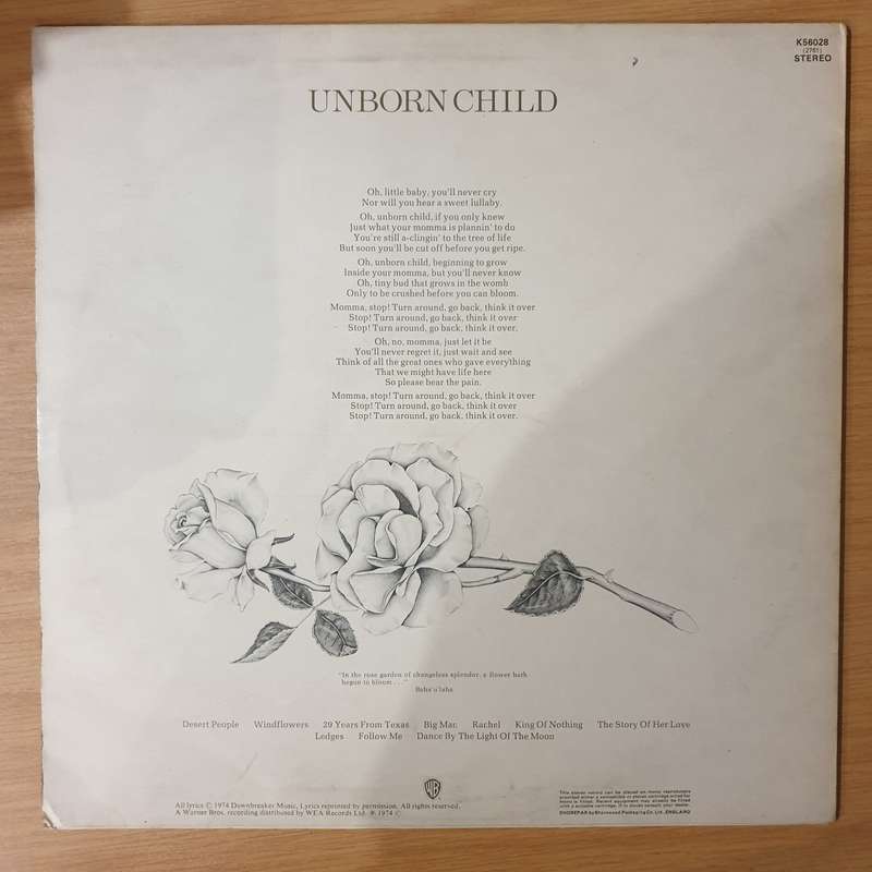 Seals & Crofts  Unborn Child with Lyrics Inner - Vinyl LP Record - Very-Good+ Quality (VG+)