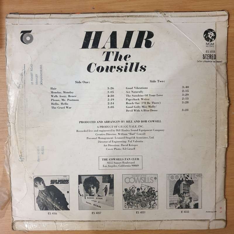 The Cowsills  In Concert - Vinyl LP Record - Very-Good Quality (VG) (verry)