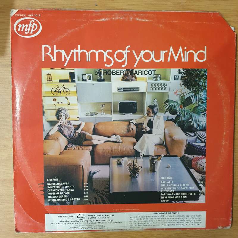 Robert Haricot  Rhythms Of Your Mind - Vinyl LP Record - Very-Good+ Quality (VG+) (verygoodplus)