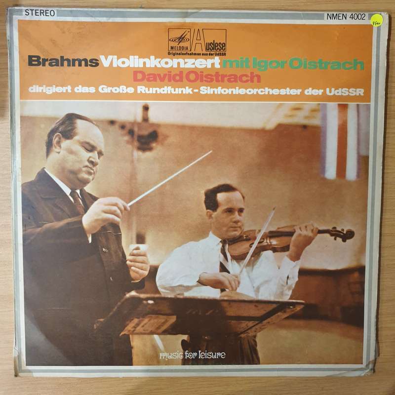 Brahms - Violin Concert - David Oistrach - Vinyl LP Record - Very-Good+ Quality (VG+) (verygoodplus)