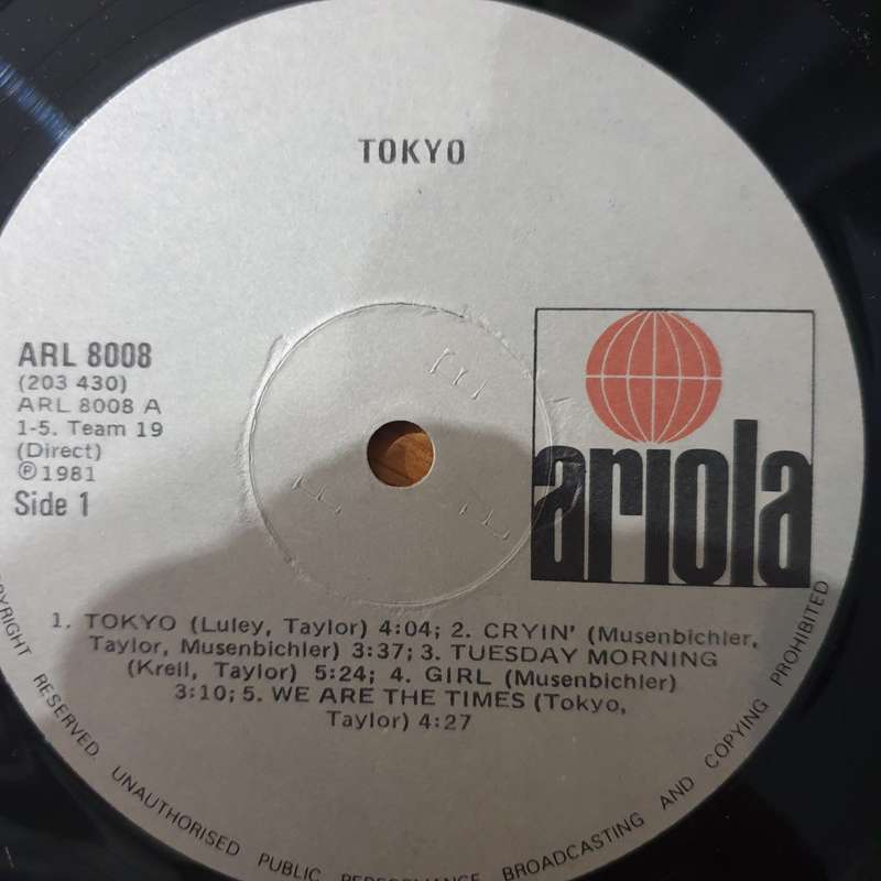 Tokyo  Tokyo - Vinyl LP Record - Very-Good+ Quality (VG+) (verygoodplus)