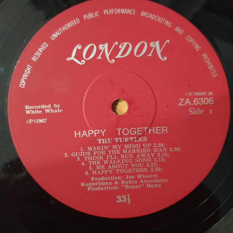 The Turtles  Happy Together - Vinyl LP Record - Very-Good+ Quality (VG+) (verygoodplus)