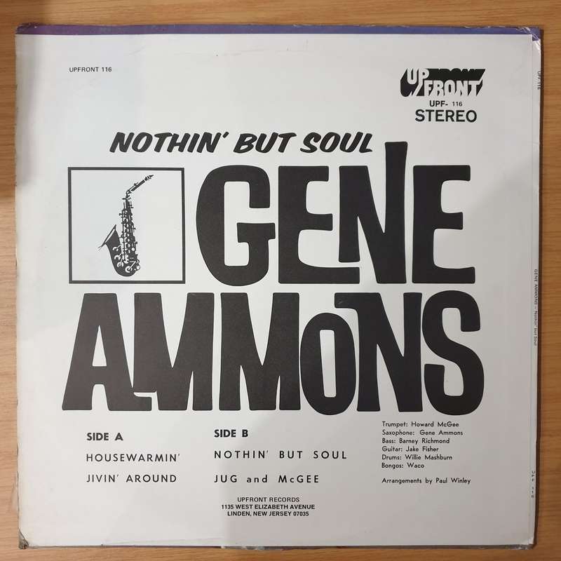 Gene Ammons  Nothin' But Soul - Vinyl LP Record - Very-Good+ Quality (VG+) (verygoodplus)