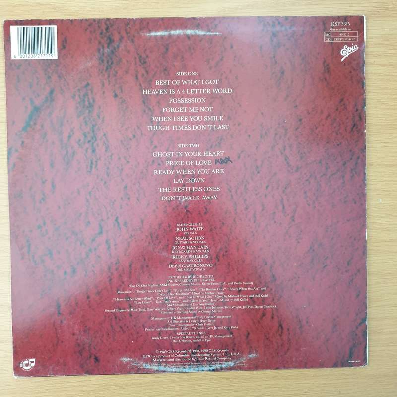 Bad English  Bad English - Vinyl LP Record - Very-Good+ Quality (VG+) (verygoodplus)