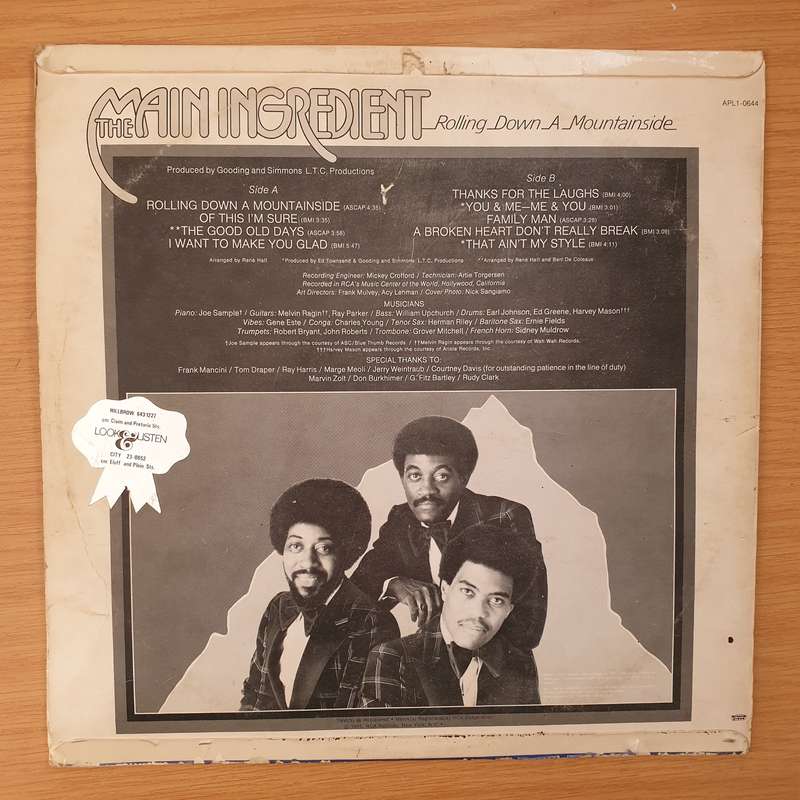 The Main Ingredient  Rolling Down A Mountainside - Vinyl LP Record - Very-Good- Quality (VG-) ...