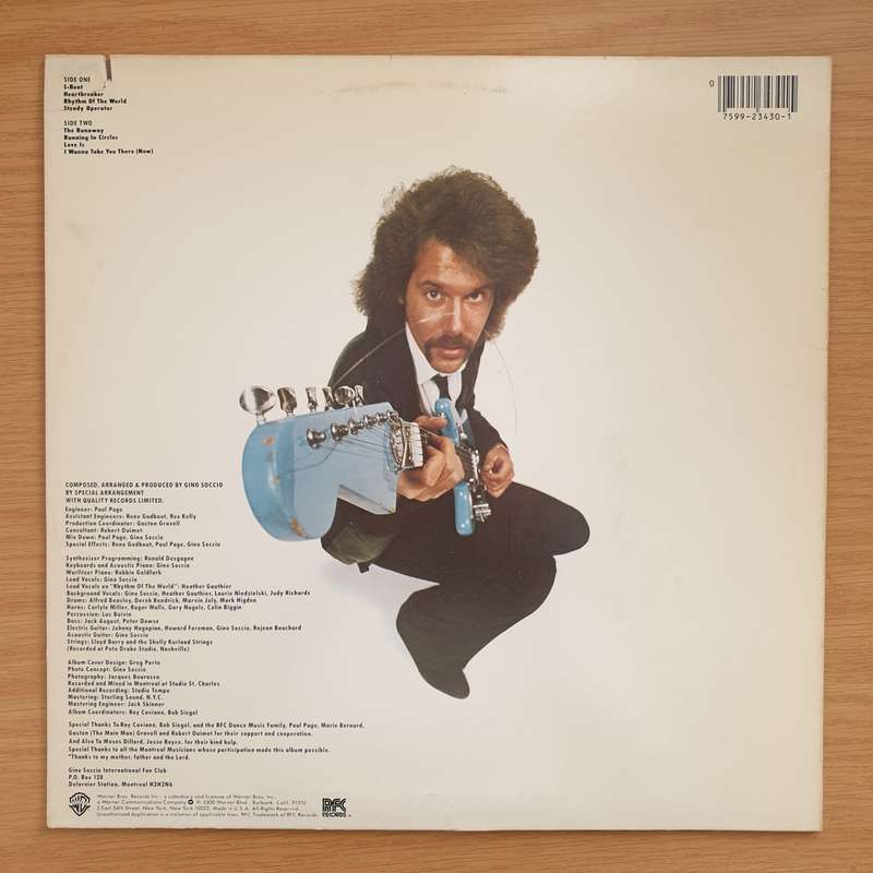 Gino Soccio  S-Beat - Vinyl LP Record - Very-Good+ Quality (VG+) (verygoodplus)