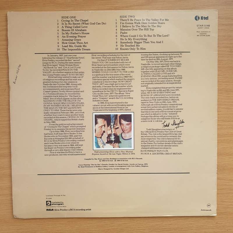 Elvis Presley  Inspirations - Vinyl LP Record - Very-Good+ Quality (VG+)