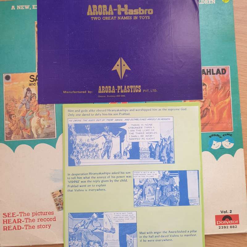 Amar Chitra Katha (Vol. 2) with booklet 4 Stories in Hindi - Vinyl LP Record - Very-Good+ Quality...