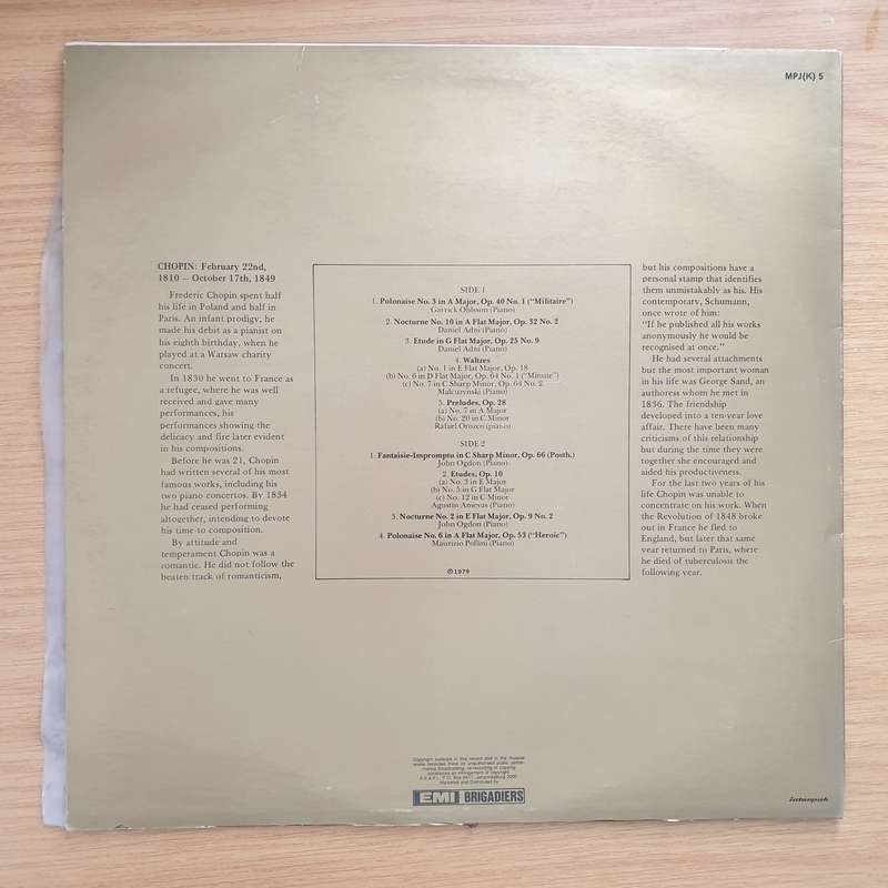 Chopin Masterpiece - Masterpiece Series - Vinyl LP Record - Very-Good+ Quality (VG+)