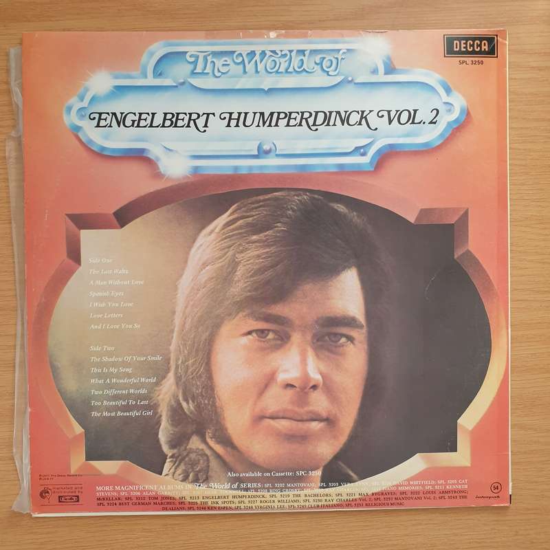 Engelbert Humperdinck - The World Of - Vol 2   Vinyl LP Record - Very-Good+ Quality (VG+) (ver...