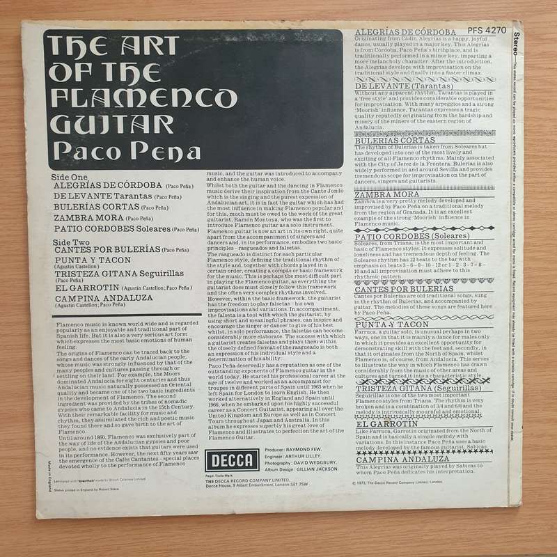 Paco Pena  The Art Of Flamenco Guitar  Vinyl LP Record - Very-Good+ Quality (VG+) (verygood...