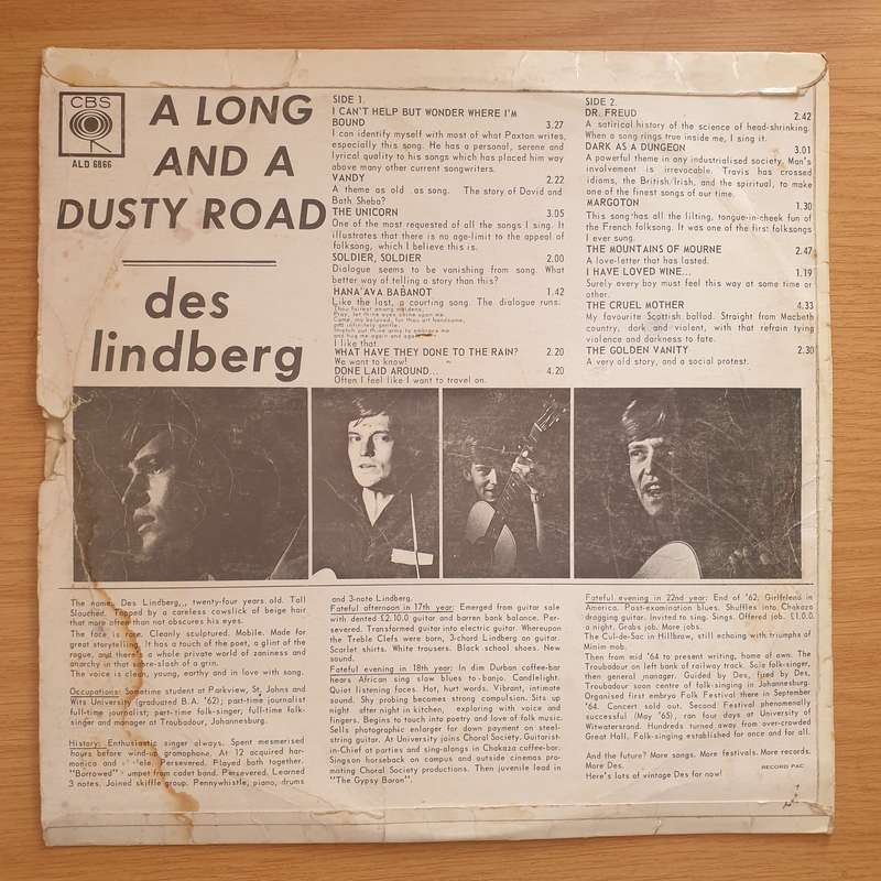 Des Lindberg  A Long And A Dusty Road - Vinyl LP Record - Very-Good Quality (VG) (verry)