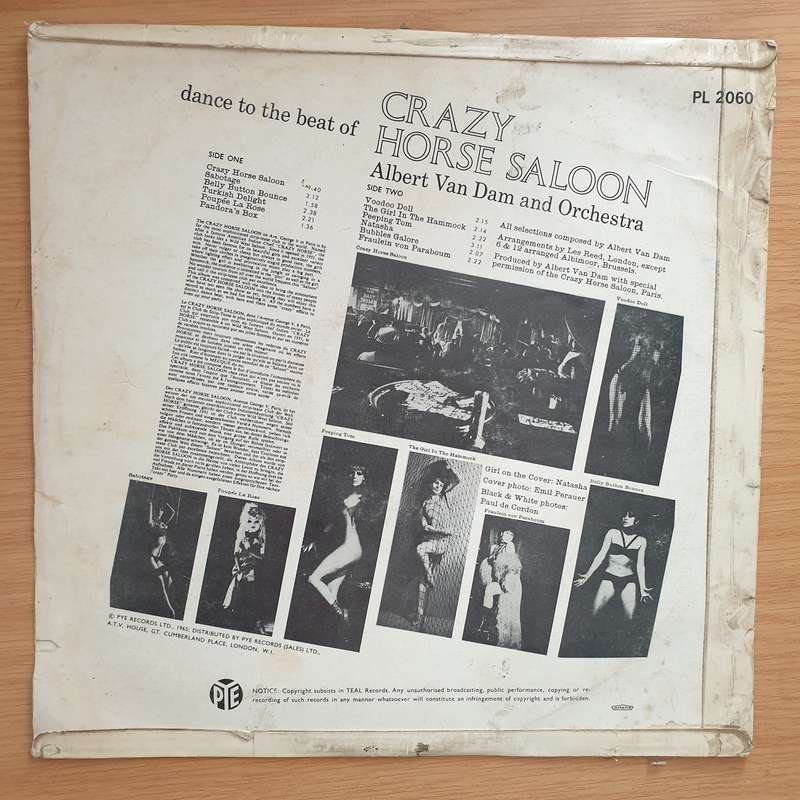 Albert Van Dam And Orchestra  The Crazy Horse Saloon Of Paris (Dance To The Beat Of)  - Vinyl ...