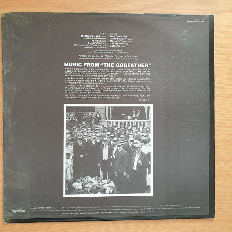 The Godfather - Al Caiola And His Orchestra  Music From The Godfather  Vinyl LP Record - Ve...