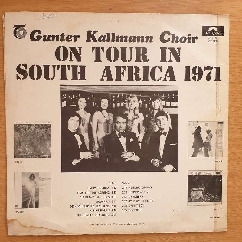Gunter Kallman Choir - On Tour in South Africa 1971 - Vinyl LP Record - Very-Good+ Quality (VG+) ...