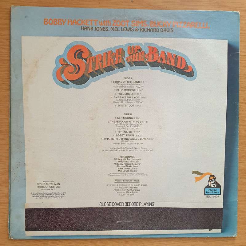 Strike Up The Band  Bobby Hackett, Zoot Sims, Bucky Pizzarelli, Richard Davis, Mel Lewis & Han...