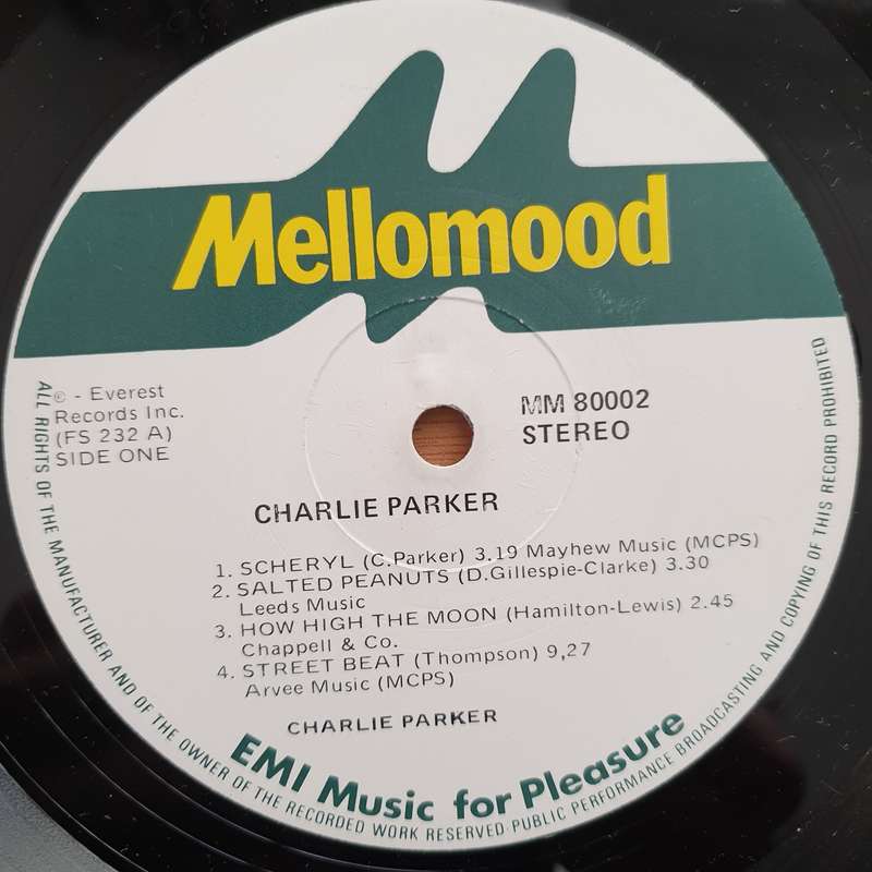 Charlie Parker  Charlie Parker  Vinyl LP Record - Very-Good+ Quality (VG+) (verygoodplus)