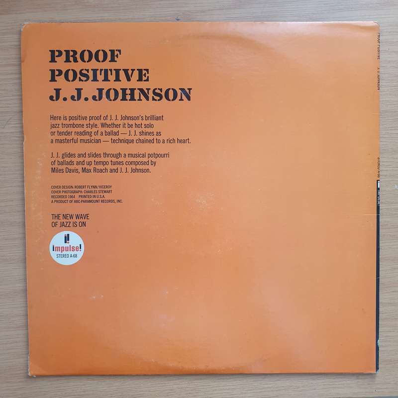 J.J. Johnson  Proof Positive - Vinyl LP Record - Very-Good+ Quality (VG+) (verygoodplus)