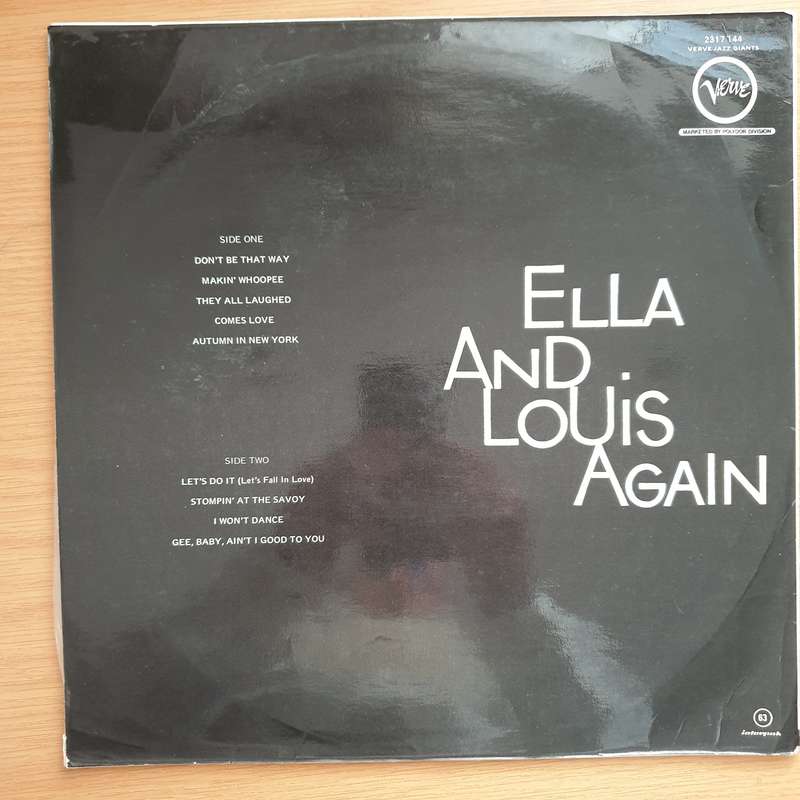 Ella Fitzgerald And Louis Armstrong  Ella And Louis Again - Vinyl LP Record - Very-Good+ Quali...