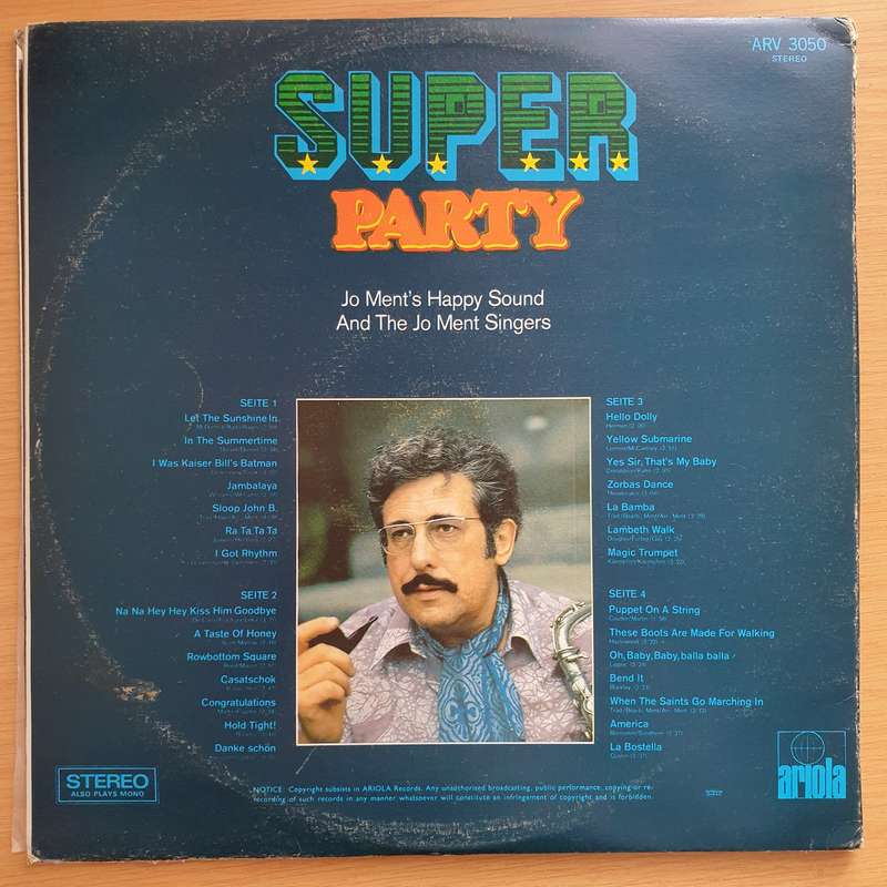 Super-Party - Jo Ment's Happy Sound And The Jo Ment-Singers  Vinyl LP Record - Very-Good+ Qual...