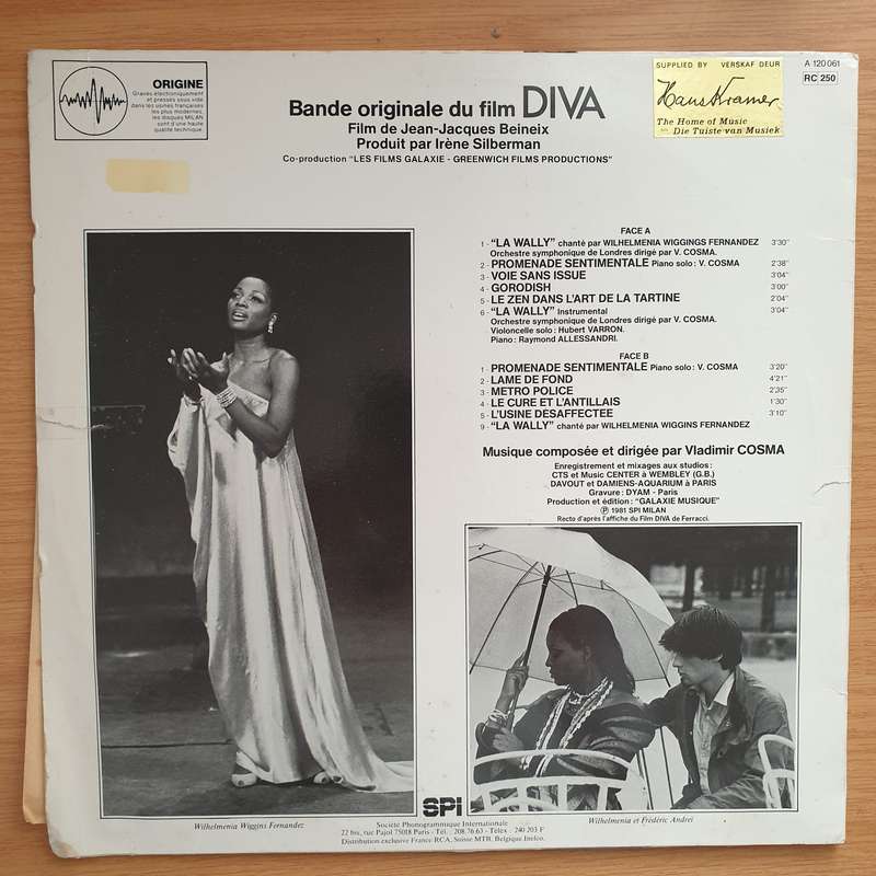 Vladimir Cosma  Diva (Bande Originale Du Film)  Vinyl LP Record - Very-Good+ Quality (VG+) ...