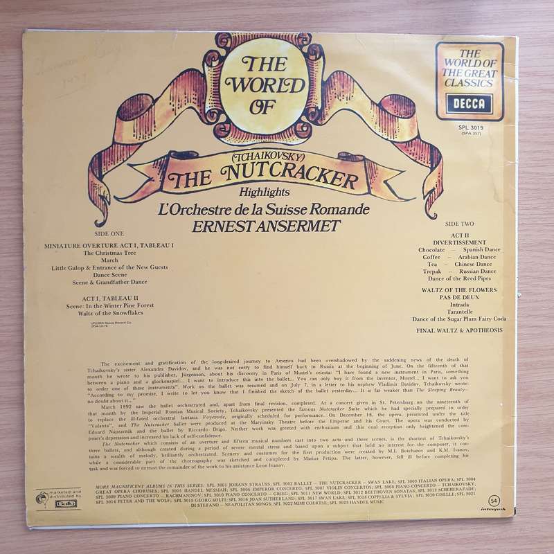 Tchaikovsky - The World of the Nutcracker  Vinyl LP Record - Very-Good+ Quality (VG+) (verygoo...