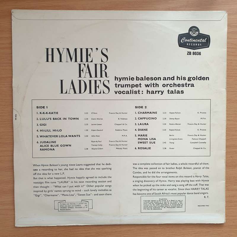 Hymie Baleson And His Golden Trumpet (Ralph with Harry Talas)  Hymie's Fair  Vinyl LP Recor...