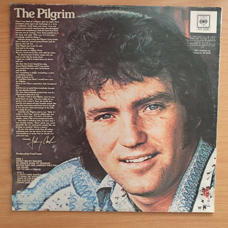 Larry Gatlin - The Pilgrim - Vinyl LP Record  - Opened  - Very-Good+ Quality (VG+) Vinyl