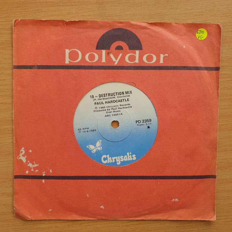 Paul Hardcastle  19 - Destruction Mix - Vinyl 7" Record - Very-Good Quality (VG)  (verry7)