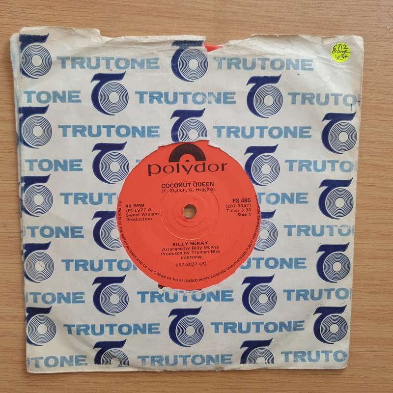 Billy McKay  Coconut Queen - Red - Vinyl 7" Record - Very-Good+ Quality (VG+) (verygoodplus7)