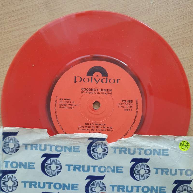 Billy McKay  Coconut Queen - Red - Vinyl 7" Record - Very-Good+ Quality (VG+) (verygoodplus7)