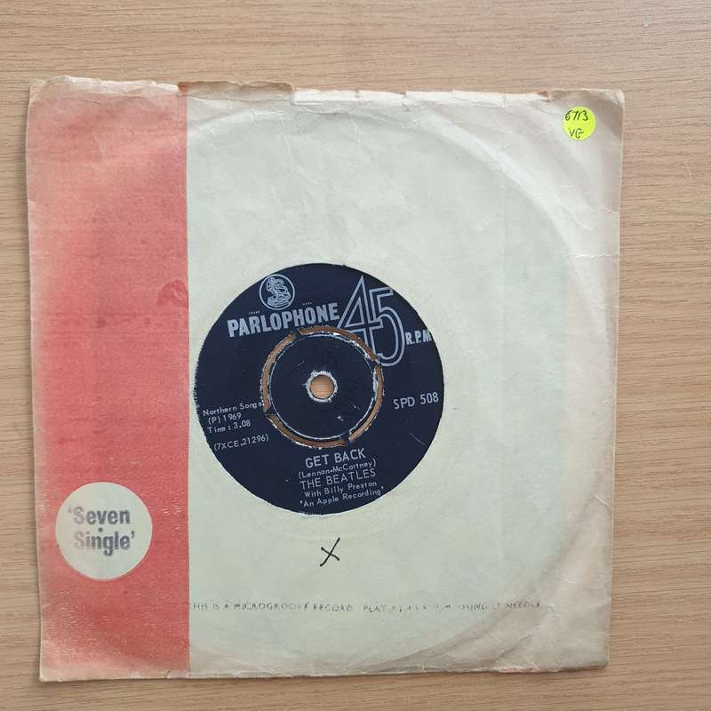 The Beatles  Get Back - Vinyl 7" Record - Very-Good Quality (VG)  (verry7)