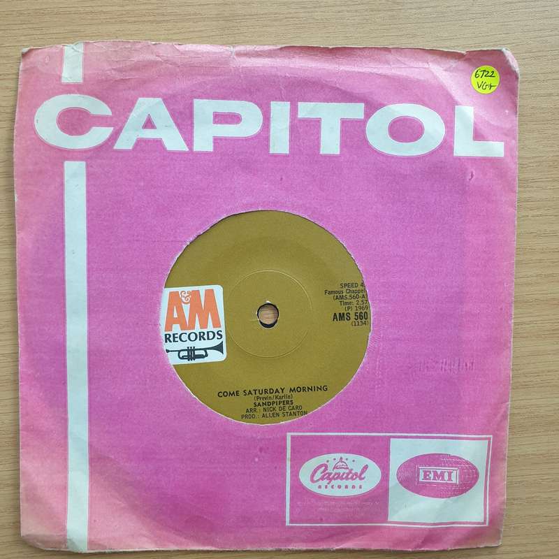 The Sandpipers  Come Saturday Morning - Vinyl 7" Record - Very-Good+ Quality (VG+) (verygoodpl...