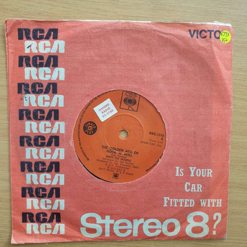 Mott The Hoople  The Golden Age Of Rock 'N' Roll - Vinyl 7" Record - Very-Good+ Quality (VG+) ...