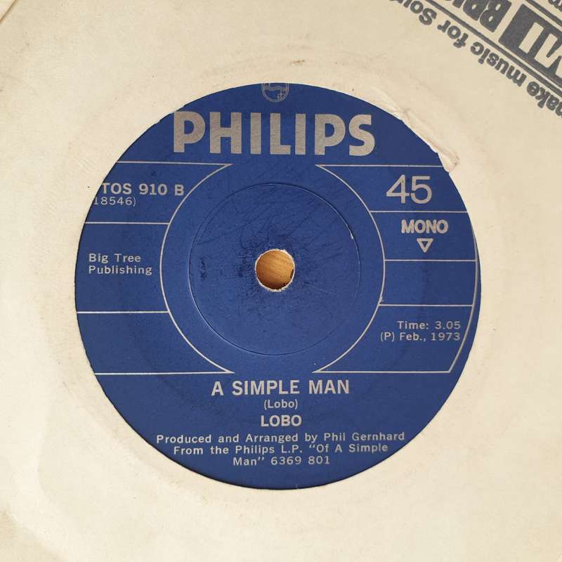 Lobo  A Simple Man - Vinyl 7" Record - Very-Good+ Quality (VG+) (verygoodplus7)