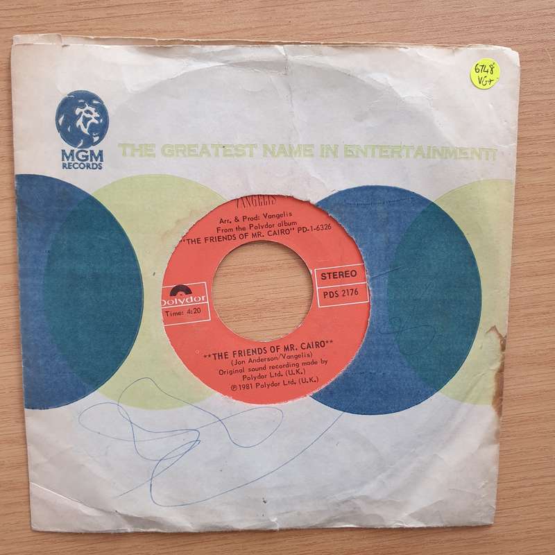 Jon And Vangelis  The Friends Of Mr. Cairo - Vinyl 7" Record - Very-Good+ Quality (VG+) (veryg...