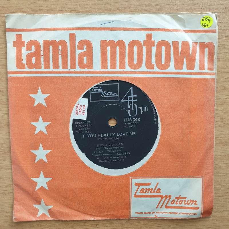 Stevie Wonder  If You Really Love Me - Vinyl 7" Record - Very-Good+ Quality (VG+) (verygoodplus7)