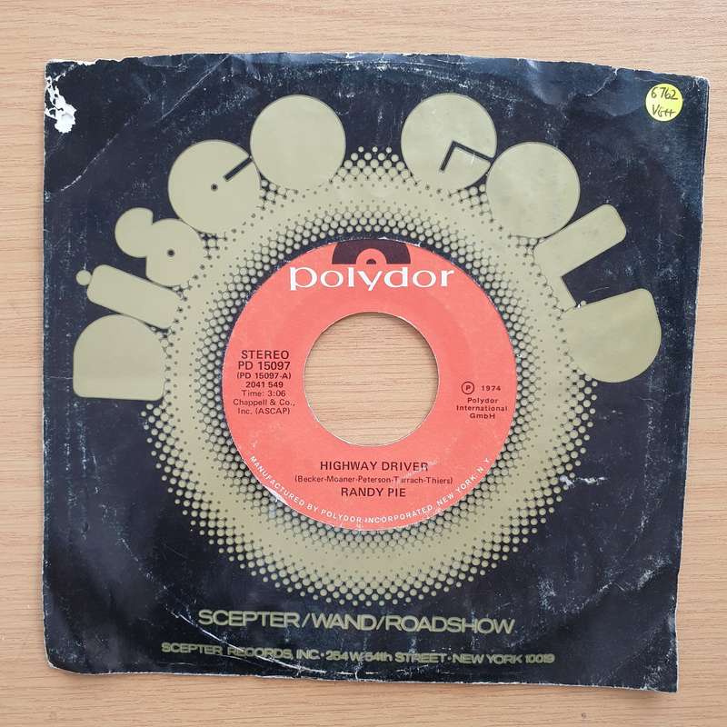 Randy Pie  Highway Driver - Vinyl 7" Record - Very-Good+ Quality (VG+) (verygoodplus7)