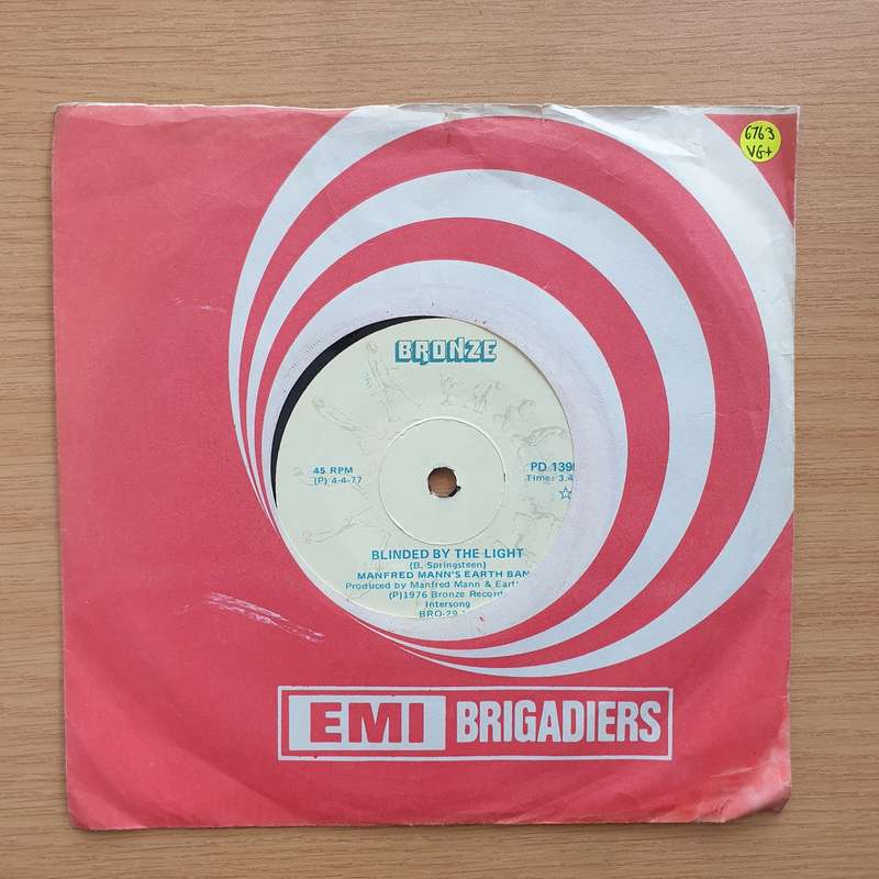 Manfred Mann's Earth Band  Blinded By The Light - Vinyl 7" Record - Very-Good+ Quality (VG+) (...