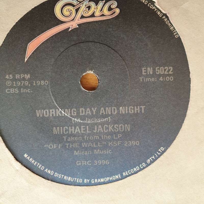 Michael Jackson  Off The Wall / Working Day And Night- Vinyl 7" Record - Very-Good+ Quality (V...