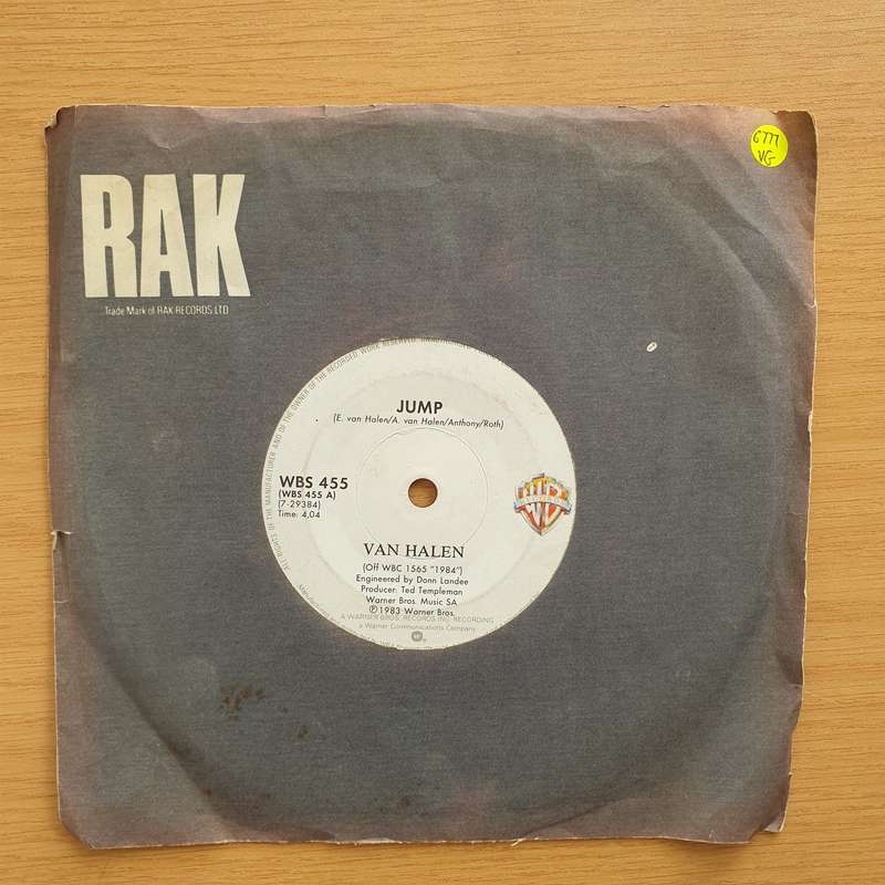 Van Halen  Jump - Vinyl 7" Record - Very-Good Quality (VG)  (verry7)