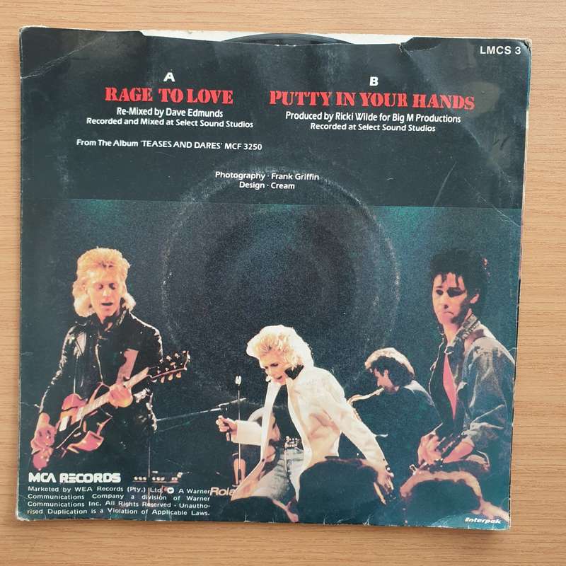 Kim Wilde  Rage To Love - Vinyl 7" Record - Very-Good+ Quality (VG+) (verygoodplus7) (D)