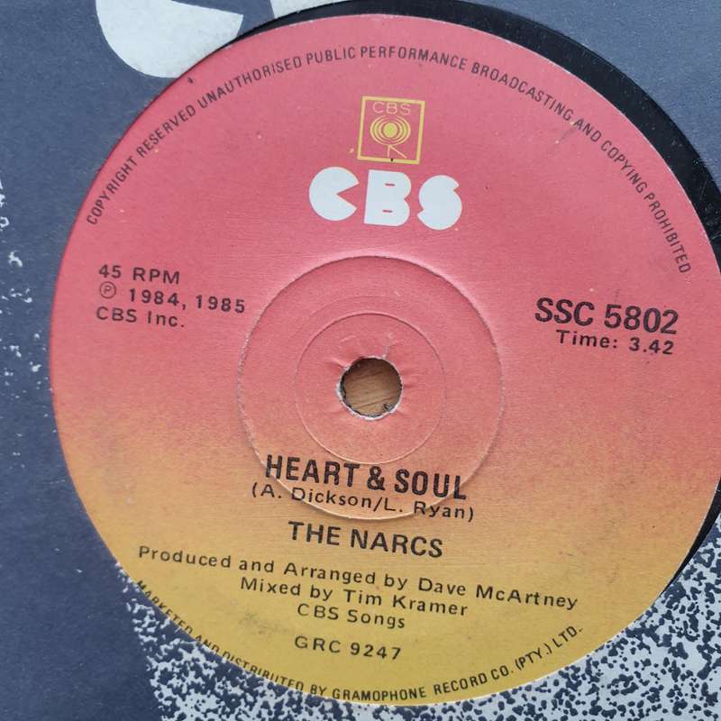 The Narcs  Heart & Soul - Vinyl 7" Record - Very-Good+ Quality (VG+) (verygoodplus7)