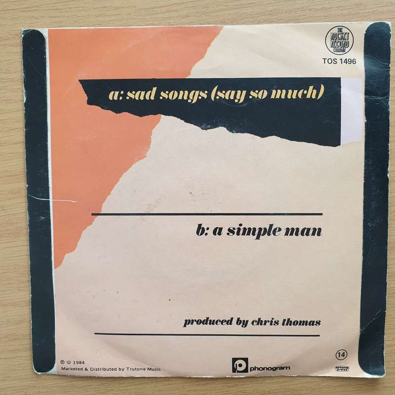 Elton John  Sad Songs (Say So Much) - Vinyl 7" Record - Very-Good+ Quality (VG+) (verygoodplus7)