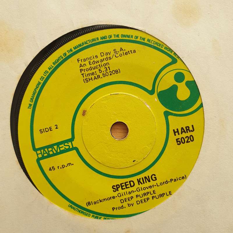 Deep Purple  Black Night - Vinyl 7" Record - Very-Good+ Quality (VG+) (verygoodplus7)