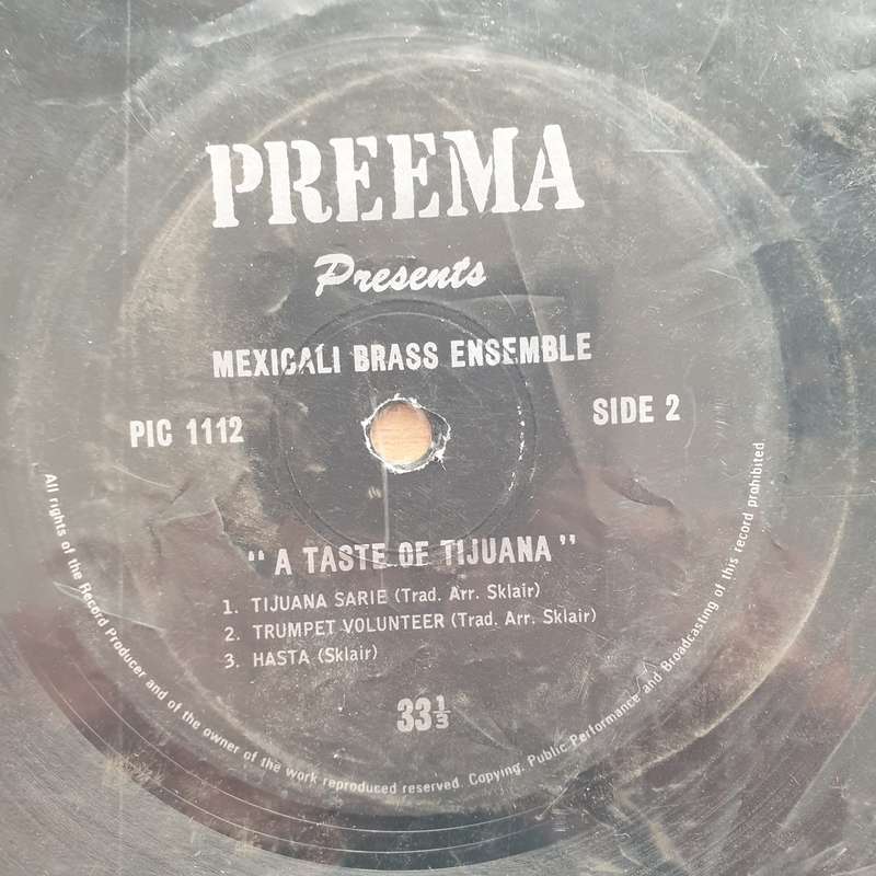 Preema presents Mexicali Brass Ensemble - A Taste of Tijuana  - Vinyl 7" Record - Very-Good Quali...